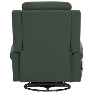 English Elm Manual Swivel Rocker Recliner Pu Leather Chair with Massage Heating and Pocket Spring Support Green N763P363558F