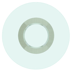 Bernhardt Bernhardt Axiom Round Dining Table With 60" Tempered Glass Top, Sculptural Circular Base, Seats 6 — Linear Gray Finish K1126