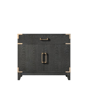 English Elm Black Oak Single Bath Vanity - Stylish 36" Bathroom Storage With Soft-Close Doors & Easy Setup B2731P260908