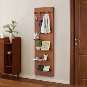 English Elm 47.6 Inch Sliding Full Length Mirror with Hidden Rubber Wood Storage Panel for Bedroom W2987P289181