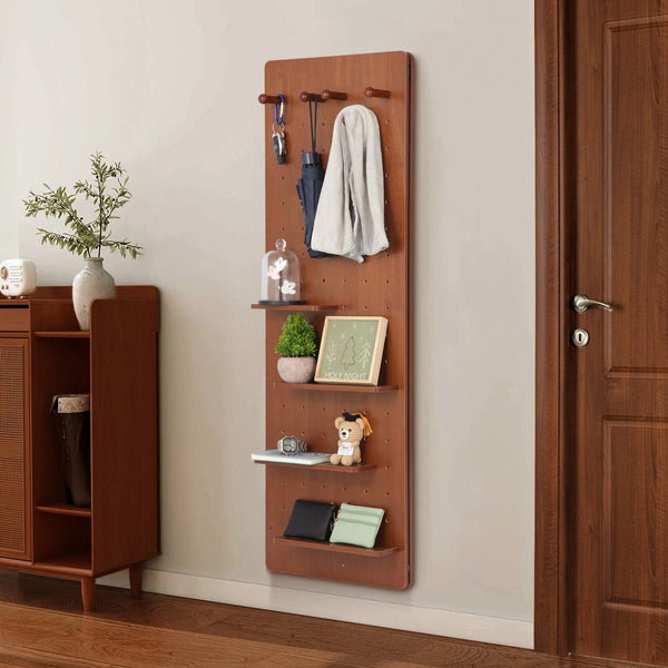 English Elm 47.6 Inch Sliding Full Length Mirror with Hidden Rubber Wood Storage Panel for Bedroom W2987P289181