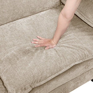 English Elm Modern Plush Chenille Loveseat with Pocket Coil Support, Reversible Cushions & Removable Zippers for Easy Care and Lasting Comfort taupe 34.5 L x 29 W x 8.5 H B011S01805