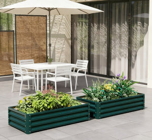 English Elm Outdoor Raised Planter Box with Drainage Reservoir for Herbs Vegetables Balcony T3971P423383