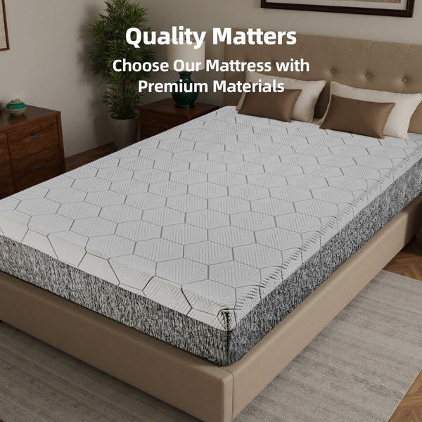English Elm 12 Inch Queen Mattress Five Zone Foam Japanese Minimalist Design Cool Breathable Sleep W5081P394367
