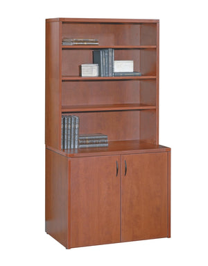 OSP Home Furnishings Napa Locking Two Door Storage Cabinet with Adjustable Shelf for Office or Workspace Cherry NAP-13-CHY