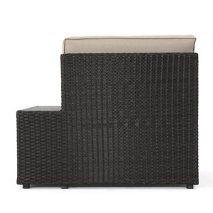 English Elm Santa Cruz Outdoor Pe Wicker Arm Chair Set with Weather Resistant Iron Frame 52974.00IRN