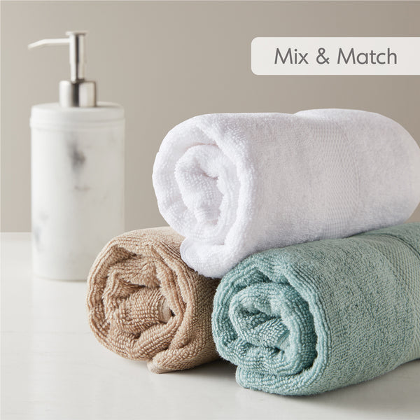 JLA Home Comfort Spaces - 500GSM Plush 6pc Towel Set Crafted from 100% Turkish Cotton for Spa Softness, Quick-Dry, Oeko-Tex Safe Beige AM73-0239