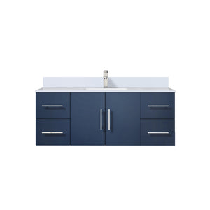 English Elm Navy 48" Bath Vanity with Cultured Marble Top, Soft-Close Drawers, Faucet Set, Ample Storage, Chrome B2731P258654