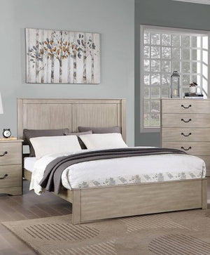 English Elm Rustic California King Bed Pine Frame Two Panel Headboard Antique Silver Hardware B011S02102