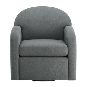 English Elm Edie Modern Grey Swivel Chair with Hemp-Like Fabric, 360° Rotation, Coil Spring Comfort, No Assembly Required B050P322599