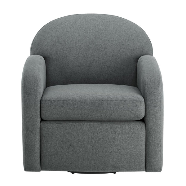 English Elm Edie Modern Grey Swivel Chair with Hemp-Like Fabric, 360° Rotation, Coil Spring Comfort, No Assembly Required B050P322599
