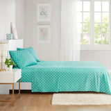 Mi Zone Polka Dot Casual Printed 100% Cotton Sheet Set MZ20-497 Seafoam