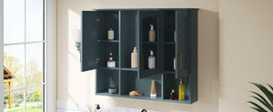 English Elm 35 Inch Wall Mount Medicine Cabinet Soft Close Mirror Storage for Modern Bathroom Blue N710P389453C