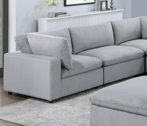 English Elm Dark Gray 8-Piece Modular Sectional Set With Corduroy Upholstery For Stylish Living Room Comfort B011S01333