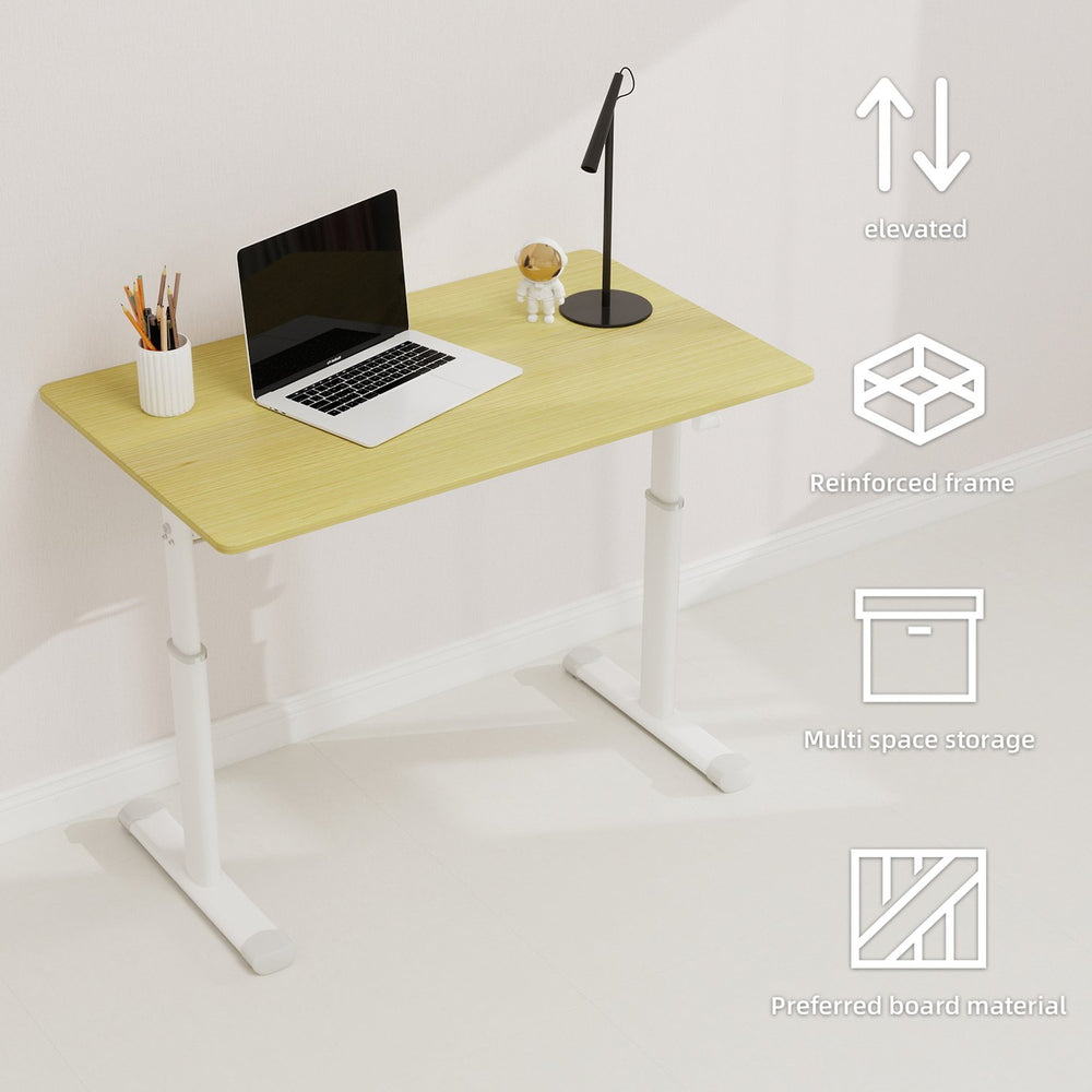 English Elm Adjustable Study Desk For Home & Office – Compact, Hand-Crank Design For Kids & Adults' Comfort W1935P338366