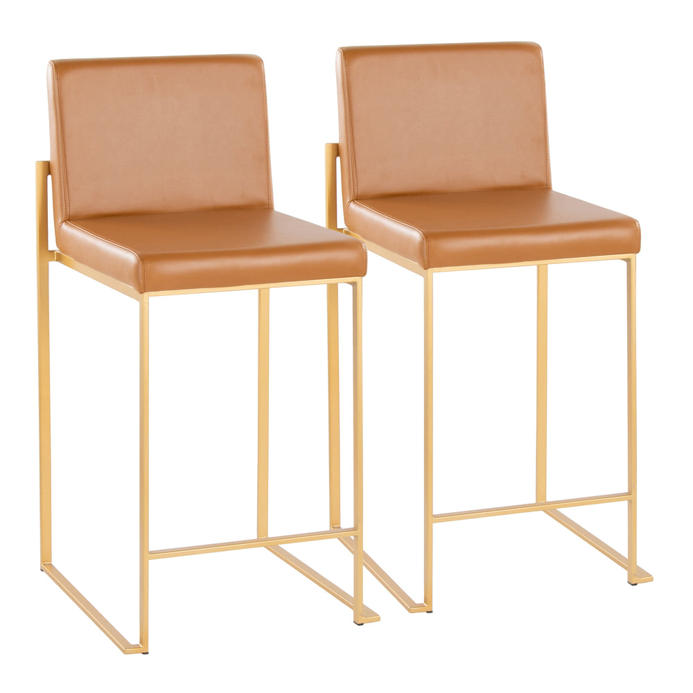 English Elm Contemporary High Back Upholstered Counter Stools with Steel Frame for Kitchen Island B202P221972