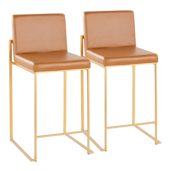 English Elm Contemporary High Back Upholstered Counter Stools with Steel Frame for Kitchen Island B202P221972