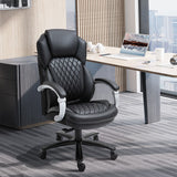 English Elm Vinsetto Big and Tall Executive Office Chair With Wide Seat, Computer Desk Chair With High Back Diamond Stitching, Adjustable Height & Swivel Wheels, Black