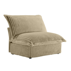 English Elm Koala Armless Corduroy Sofa Deep Seat Wraparound Back Support for Living Rooms Camel W3041P272932