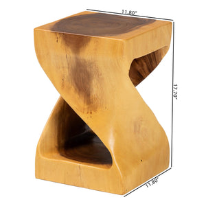 English Elm Hand-carved Suar Wood Sculptural Accent Table Artisan Openwork Design for Boho Interiors B2750P467855