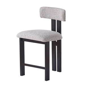 English Elm Christopher Knight Home® - 26.5'' Stylish Round Stools with Low Back - Comfortable Upholstered Seats, Walnut Base, Metal Frame Black+ Gray N780P236628G