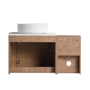 English Elm 36'' Wall-Mounted Bathroom Vanity With Ceramic Sink, Soft-Close Door, Stylish Shelves & Easy Assembly W999S00406