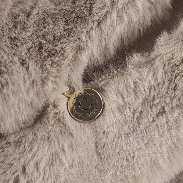 JLA Home Croscill - Solid Faux Fur Square Pillow — Luxurious Plush Accent for Sofa, Chair or Bed, Cozy Durable Texture Golden CC30-0032