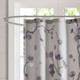 Madison Park Holly Modern/Contemporary Cotton Shower Curtain MP70-4172 Purple