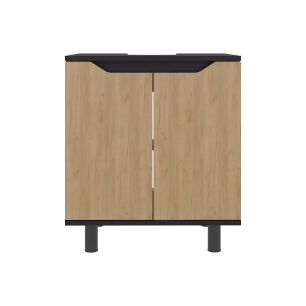 English Elm Natural Under Sink Storage Cabinet with Double Doors, Adjustable Shelves, Durable Melamine Finish Oak,Wenge B062P380955