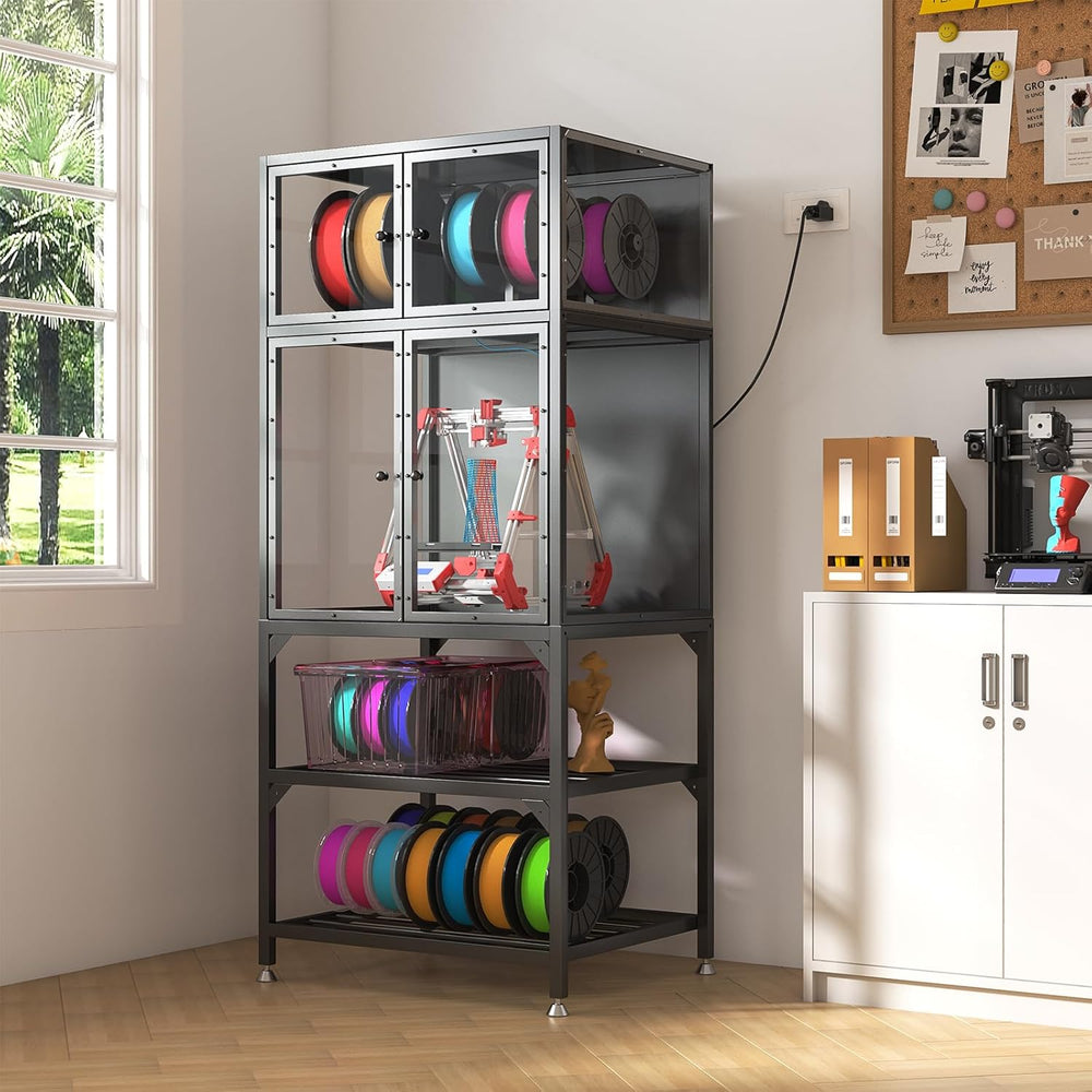 English Elm 3d Printer Cabinet Acrylic Doors Metal Frame Filament Spool Storage Studio Office W3190P305793