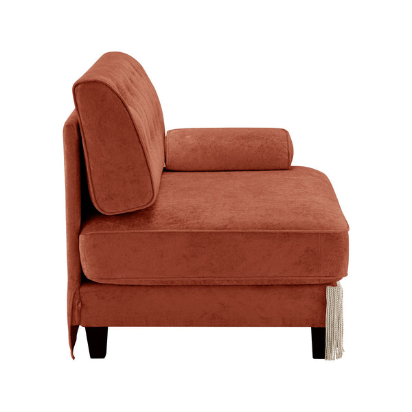 English Elm Sofa Rsf Sectional Module Velvet Tufted Chesterfield Style Retro Luxe Living Room Piece W714P450883