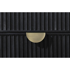 English Elm Mason Black 5-Drawer Chest – Stylish Storage Solution With Fluted Accents For Modern Bedrooms B062P354069