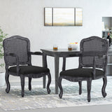 Christopher Knight Home® - Noble House - Andrea French Country Wood And Cane Upholstered Dining Armchair - Set Of 2