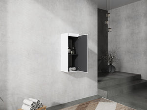 English Elm 12" Bathroom Side Cabinet - Space-Saving Wall-Mount Design With Soft-Close Doors & Modern Style W999P248644