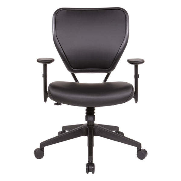 OSP Home Furnishings Silver Ion Antimicrobial Ergonomic Office Chair with Lumbar Support and Adjustable Arms Black 5500D-R107