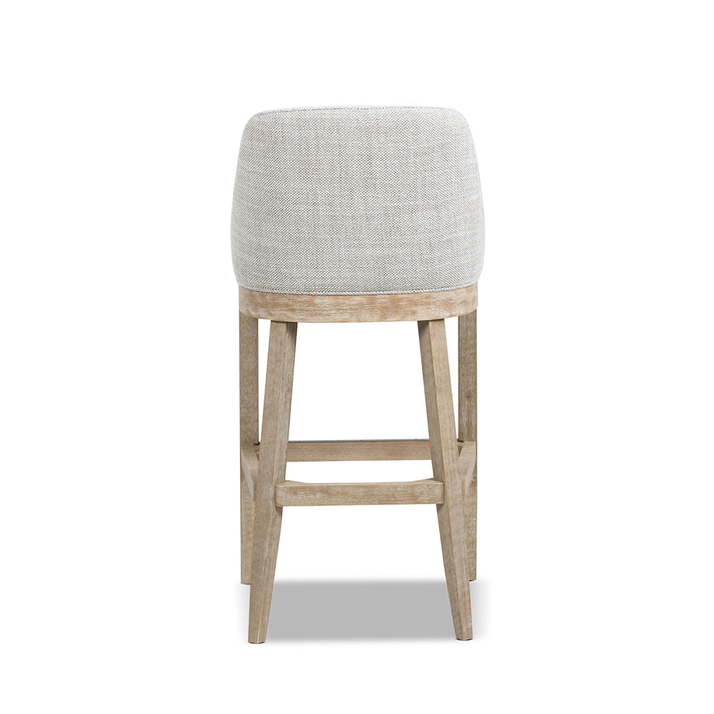 English Elm Jennifer Taylor Home - Newport 30.5" Coastal Curved Back Barstool Gray Upholstered Counter Height Rustic Poplar Finish Chic Comfort B2719P391775