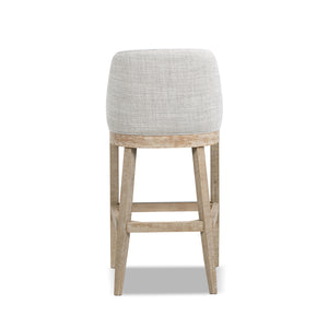 English Elm Jennifer Taylor Home - Newport 30.5" Coastal Curved Back Barstool Gray Upholstered Counter Height Rustic Poplar Finish Chic Comfort B2719P391775