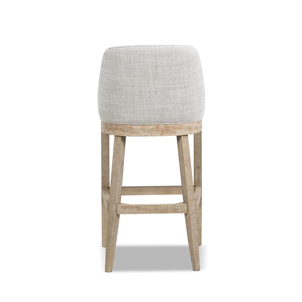 English Elm Jennifer Taylor Home - Newport 30.5" Coastal Curved Back Barstool Gray Upholstered Counter Height Rustic Poplar Finish Chic Comfort B2719P391775