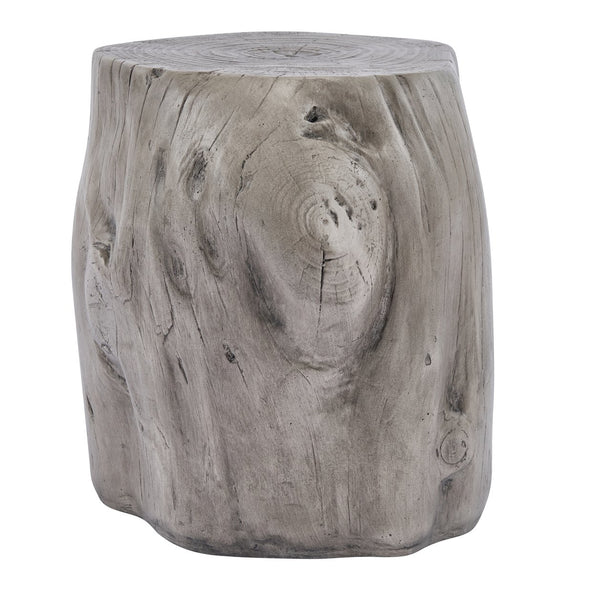 English Elm Mgo Tree Stump Side Table Organic Modern Accent with Realistic Grain Texture N776P372342G