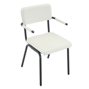 English Elm Dining Chairs Set of 2 Velvet Upholstered with Hangable Arms and Metal Legs W3493P449270
