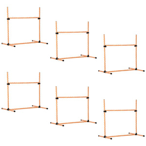 English Elm PawHut 63" 6-Tier Small Animal Habitat with Hammock, Heavy-Duty Steel Cage, Wheels & Removable Tray Orange W2225P217636