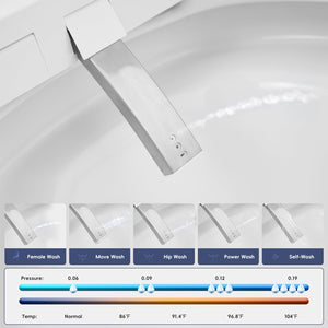 English Elm Tankless Smart Bidet Toilet with Heated Seat, Warm Air Dryer, Auto Open/Close & Remote Control N753P256132G