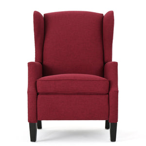 English Elm Christopher Knight Home® - Pushback Recliner Chair with Nailhead Trim and Wingback Design, Plush Fabric Comfort for Living Rooms Red 60760.00DRED