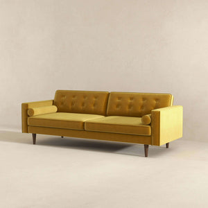 English Elm Ashcroft Furniture - Casey Mid Century Modern Gold Velvet Sofa