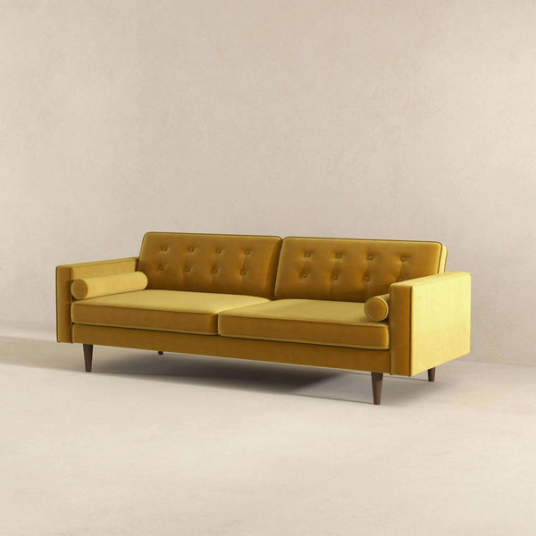 English Elm Ashcroft Furniture - Casey Mid Century Modern Gold Velvet Sofa