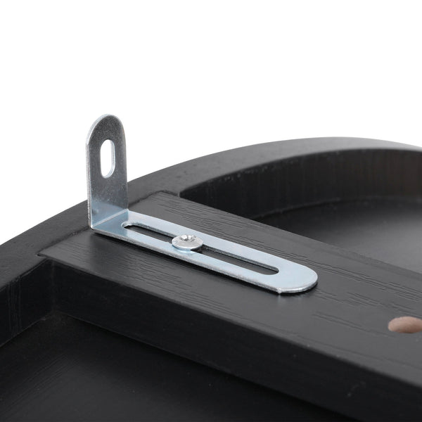 English Elm K&K Arched 71" Kitchen Pantry Cabinet with Glass Doors, Brass Handles, Adjustable Shelves & Drawer Black N707P288969B