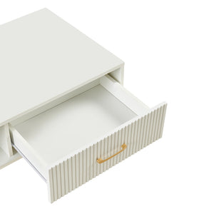 English Elm Rectangle Coffee Table With Sleek Solid Wood Legs, Modern Storage Drawer For Stylish Living Rooms W1265P230631-GIGA