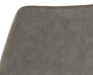 Sunpan CAL Barstool - Stylish Antique Grey Faux Leather with Mid-Century Charm for Home Bar & Dining Nook 104038