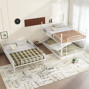 English Elm Twin Xl Solid Pine Loft Bed with Built-in Led Lighting and Storage Shelves Light White W1580S00583