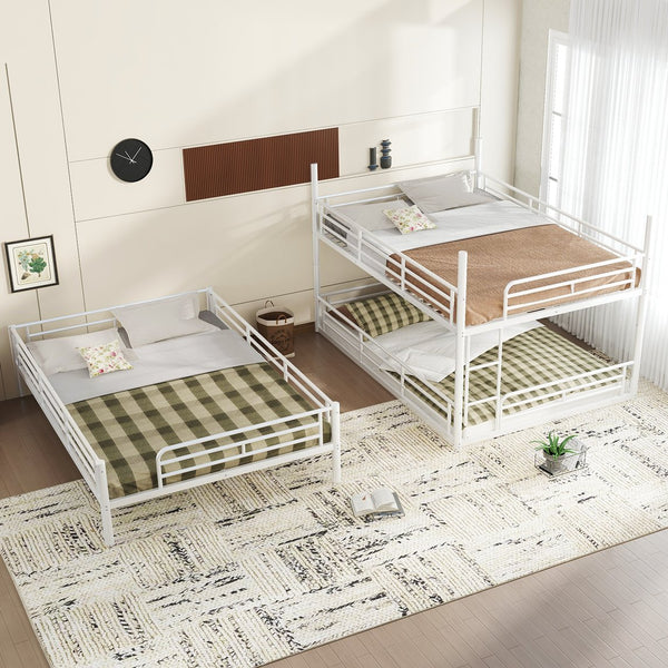 English Elm Twin Xl Solid Pine Loft Bed with Built-in Led Lighting and Storage Shelves Light White W1580S00583